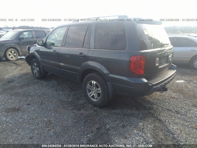 2HKYF18573H593015 - 2003 HONDA PILOT EXL BLUE photo 3