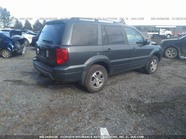 2HKYF18573H593015 - 2003 HONDA PILOT EXL BLUE photo 4