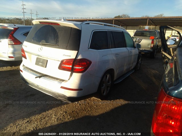 4JGDF6EEXHA764849 - 2017 MERCEDES-BENZ GLS 450 4MATIC WHITE photo 4