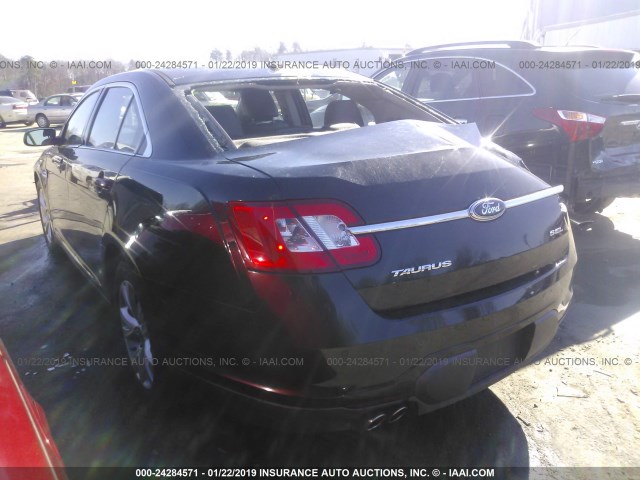 1FAHP2EW7AG102188 - 2010 FORD TAURUS SEL BLACK photo 3