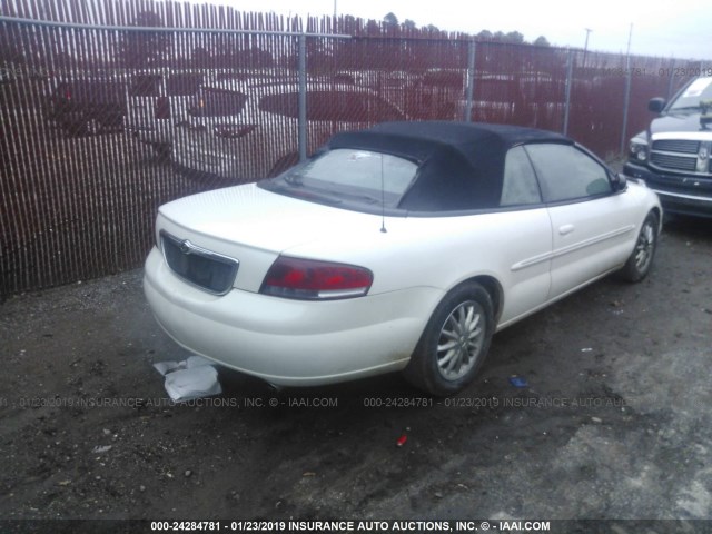 1C3EL65U81N631342 - 2001 CHRYSLER SEBRING LIMITED WHITE photo 4