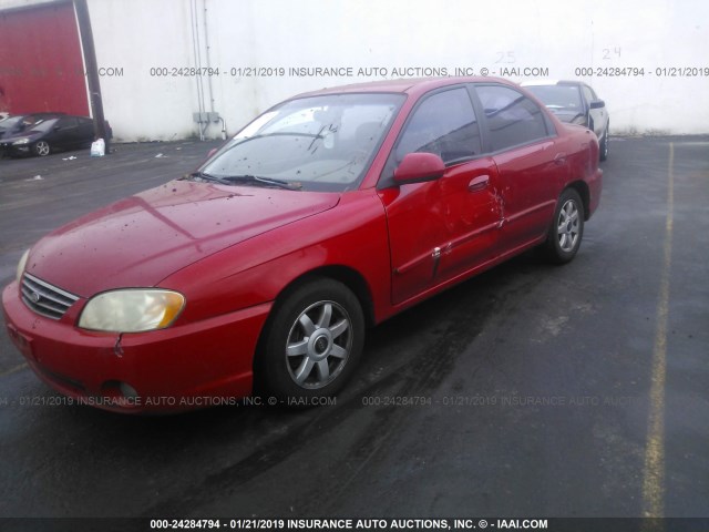 KNAFB121545312854 - 2004 KIA SPECTRA LS RED photo 2