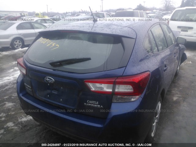 4S3GTAA65J3743672 - 2018 SUBARU IMPREZA BLUE photo 4