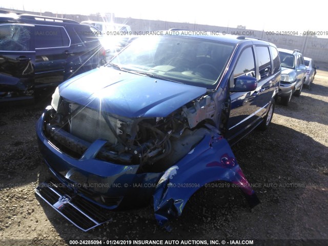 2D4RN5D16AR256338 - 2010 DODGE GRAND CARAVAN SXT BLUE photo 2