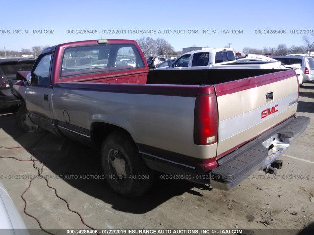 1GTDC14K8ME539579 - 1991 GMC SIERRA C1500 RED photo 3