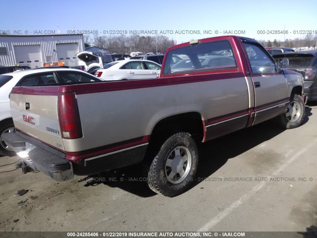 1GTDC14K8ME539579 - 1991 GMC SIERRA C1500 RED photo 4