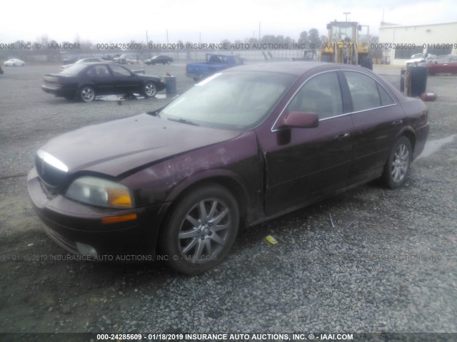1LNHM87A41Y638710 - 2001 LINCOLN LS BURGUNDY photo 2