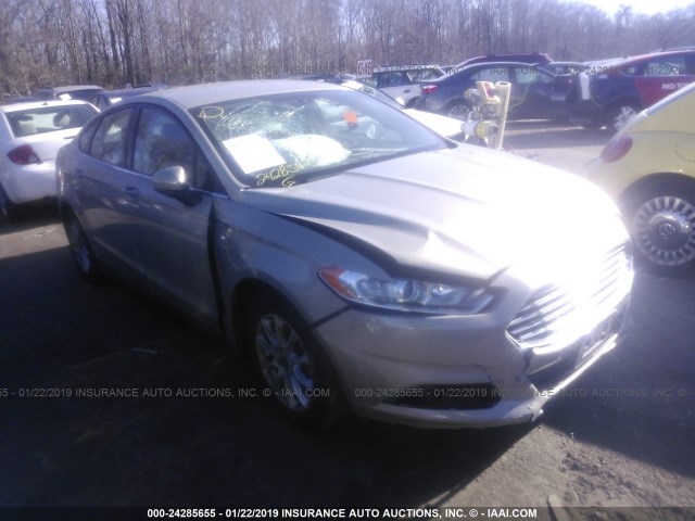 3FA6P0G72FR165815 - 2015 FORD FUSION S GRAY photo 1