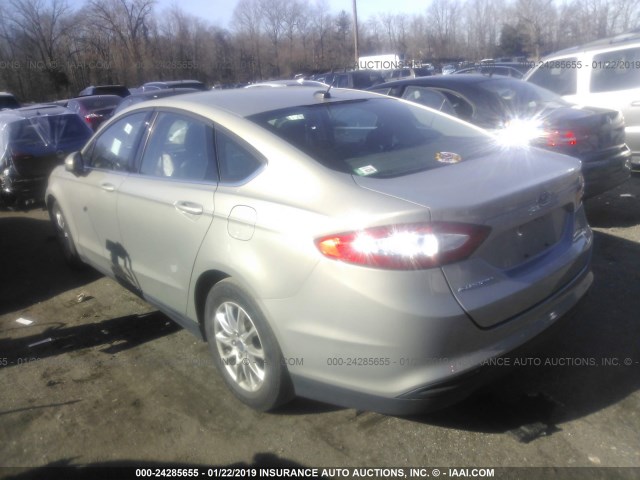 3FA6P0G72FR165815 - 2015 FORD FUSION S GRAY photo 3