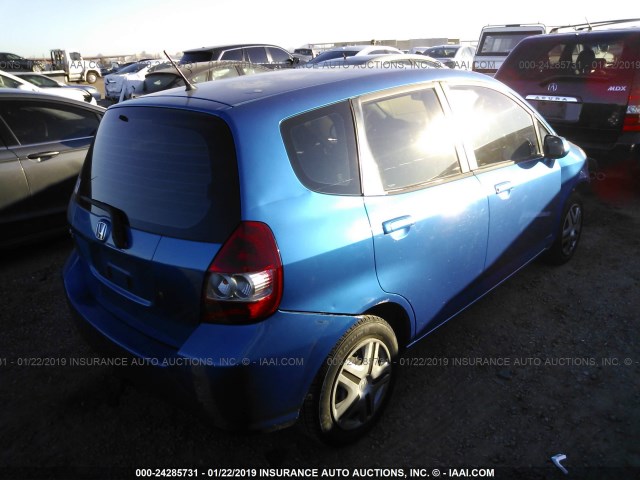 JHMGD37478S038854 - 2008 HONDA FIT BLUE photo 4