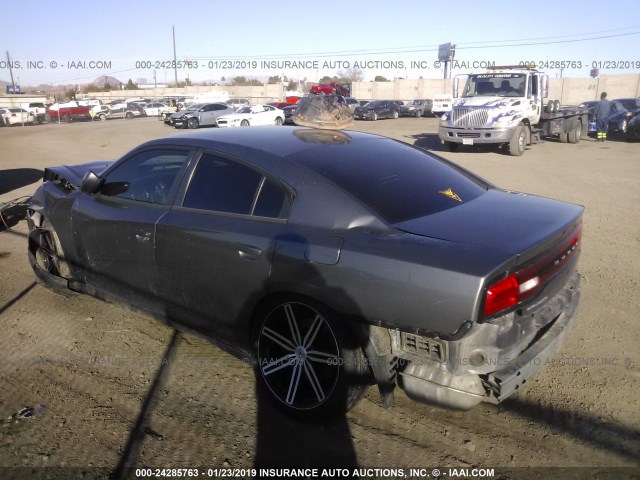 2B3CL1CT6BH575235 - 2011 DODGE CHARGER POLICE GRAY photo 3