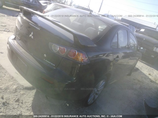 JA32U8FWXBU015106 - 2011 MITSUBISHI LANCER GTS BLACK photo 4