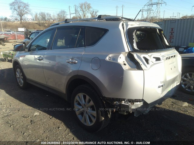 2T3DFREV1FW387719 - 2015 TOYOTA RAV4 LIMITED SILVER photo 3