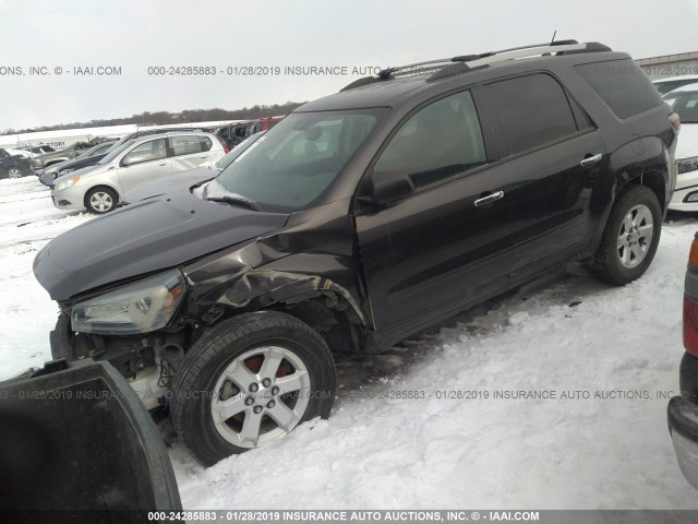 1GKKRPKD0EJ241795 - 2014 GMC ACADIA SLE GRAY photo 2