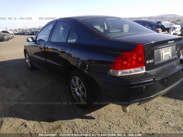 YV1RH592562525256 - 2006 VOLVO S60 2.5T BLACK photo 3