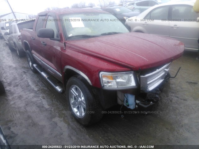 1D7HW58N78S632675 - 2008 DODGE DAKOTA QUAD LARAMIE RED photo 1