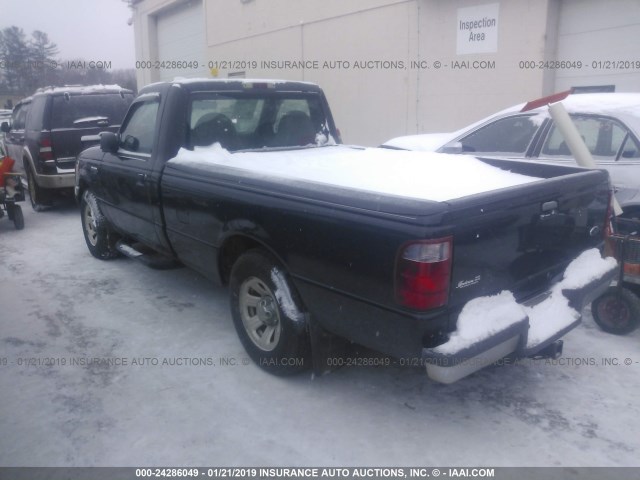 1FTYR10U12TA32121 - 2002 FORD RANGER BLACK photo 3