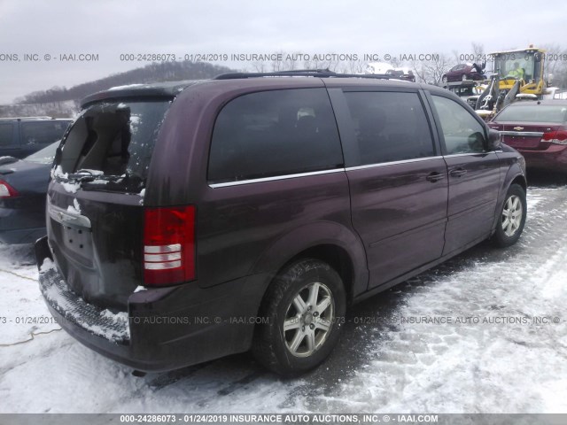 2A8HR54PX8R803583 - 2008 CHRYSLER TOWN & COUNTRY TOURING BURGUNDY photo 4