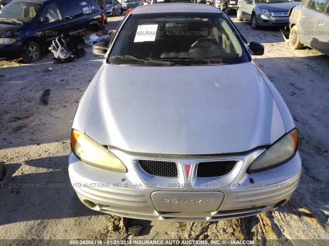 1G2NF52E41M545403 - 2001 PONTIAC GRAND AM SE1 SILVER photo 6