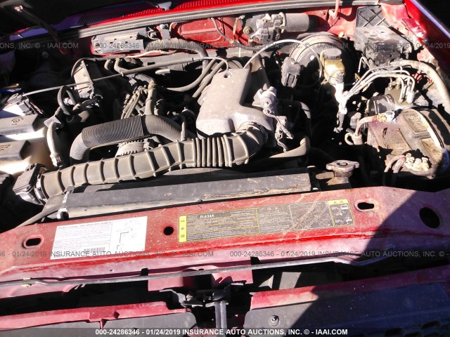 1FTYR10UX3PB41591 - 2003 FORD RANGER RED photo 10