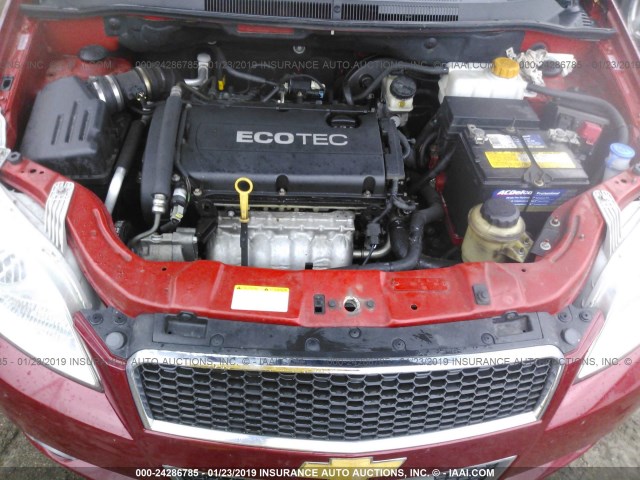 KL1TD6DE2BB211225 - 2011 CHEVROLET AVEO LS/LT წითელი ფოტო 10