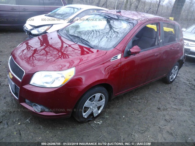 KL1TD6DE2BB211225 - 2011 CHEVROLET AVEO LS/LT წითელი ფოტო 2