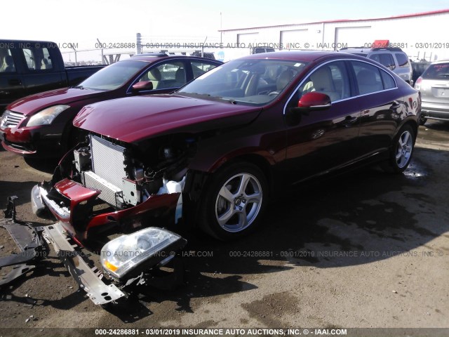 YV1622FSXC2089555 - 2012 VOLVO S60 T5 MAROON photo 2