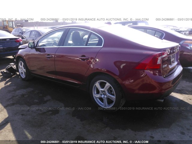 YV1622FSXC2089555 - 2012 VOLVO S60 T5 MAROON photo 3