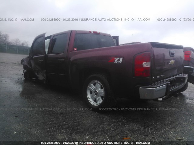 3GCPKSE76DG371224 - 2013 CHEVROLET SILVERADO K1500 LT MAROON photo 3