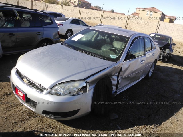 2G1WC5E3XD1170144 - 2013 CHEVROLET IMPALA LTZ SILVER photo 2