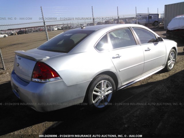 2G1WC5E3XD1170144 - 2013 CHEVROLET IMPALA LTZ SILVER photo 4