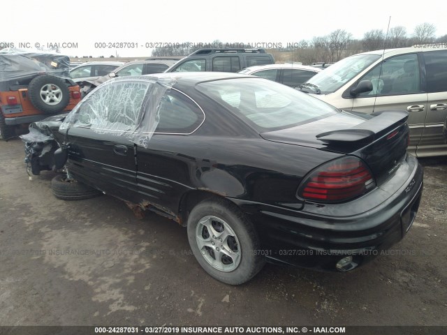 1G2NE12T3XM836591 - 1999 PONTIAC GRAND AM SE BLACK photo 3