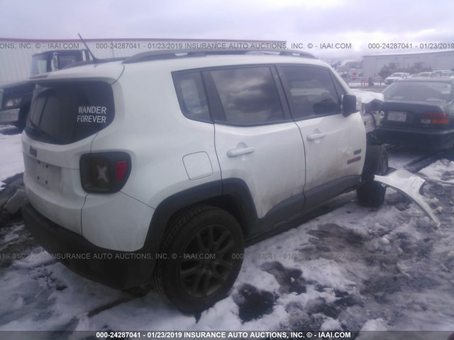 ZACCJBBW4GPD77510 - 2016 JEEP RENEGADE LATITUDE WHITE photo 4