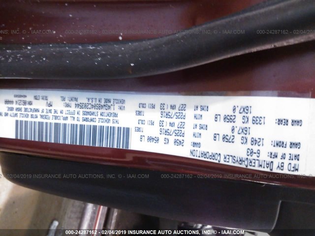 1J4GW48S04C203544 - 2004 JEEP GRAND CHEROKEE LAREDO/COLUMBIA/FREEDOM 红色 照片 9