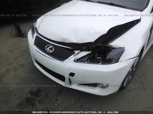 JTHFF2C24A2501088 - 2010 LEXUS IS 250 WHITE photo 6