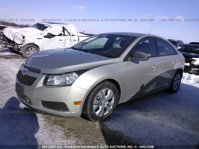 1G1PA5SH2D7230866 - 2013 CHEVROLET CRUZE LS BEIGE photo 2