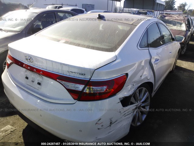 KMHFH4JG2FA440113 - 2015 HYUNDAI AZERA LIMITED WHITE photo 4