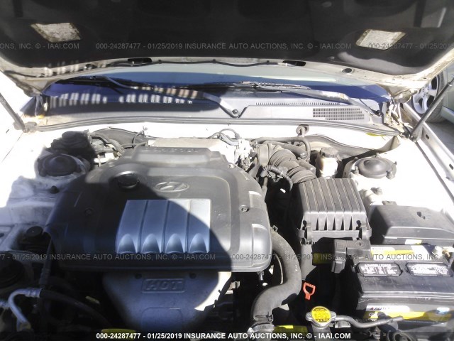 KMHWF25S95A164181 - 2005 HYUNDAI SONATA GL WHITE photo 10