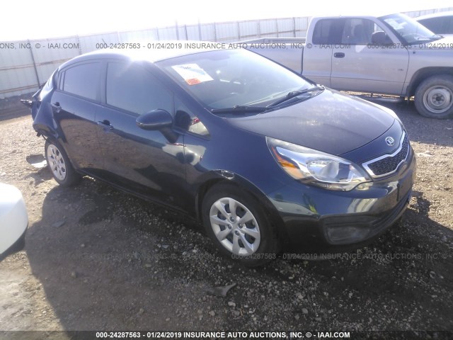 KNADN4A3XE6368190 - 2014 KIA RIO EX GRAY photo 1