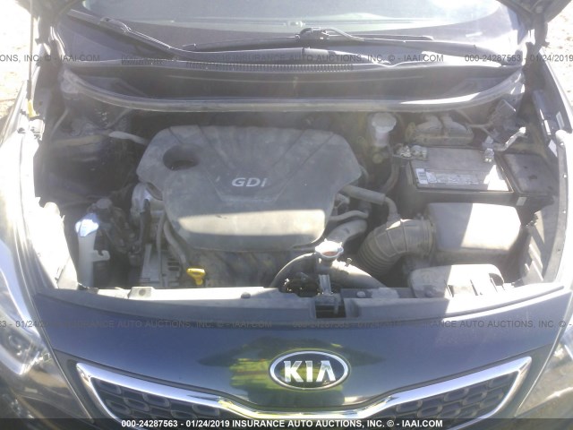 KNADN4A3XE6368190 - 2014 KIA RIO EX GRAY photo 10