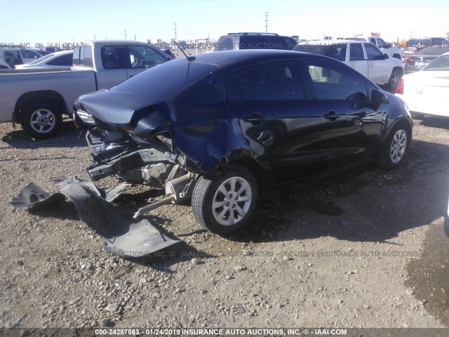 KNADN4A3XE6368190 - 2014 KIA RIO EX GRAY photo 4