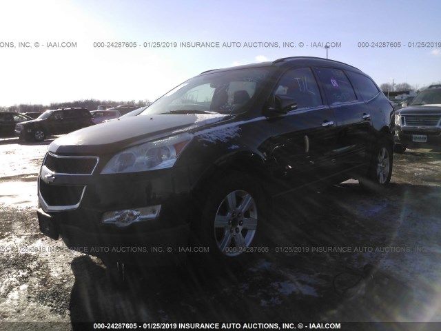 1GNLVGEDXAS152447 - 2010 CHEVROLET TRAVERSE LT BLACK photo 2