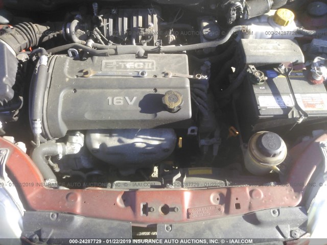 KL1TD666X8B074565 - 2008 CHEVROLET AVEO LS RED photo 10