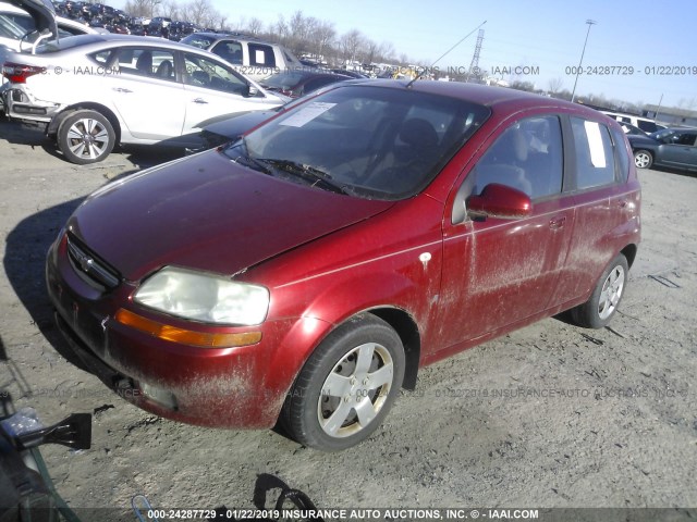 KL1TD666X8B074565 - 2008 CHEVROLET AVEO LS RED photo 2