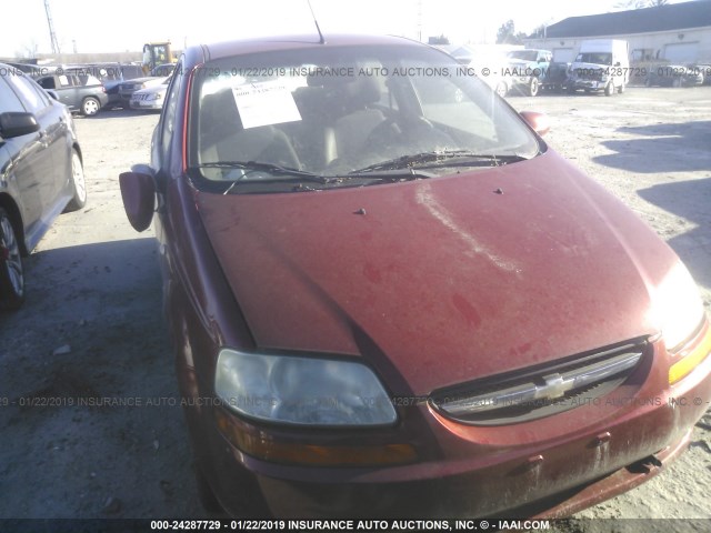 KL1TD666X8B074565 - 2008 CHEVROLET AVEO LS RED photo 6
