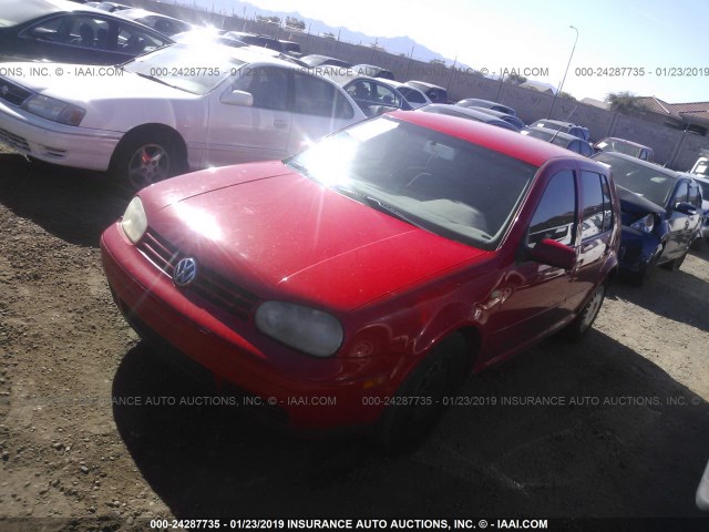 9BWGC21J3Y4028703 - 2000 VOLKSWAGEN GOLF GLS RED photo 2