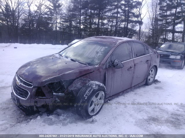 1G1PE5SB9G7160349 - 2016 CHEVROLET CRUZE LIMITED LT MAROON photo 2