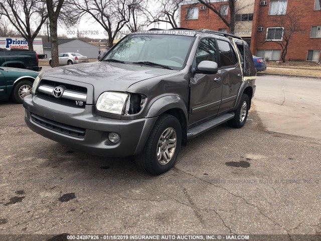 5TDBT44A25S238270 - 2005 TOYOTA SEQUOIA SR5 GRAY photo 2