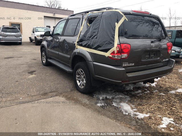 5TDBT44A25S238270 - 2005 TOYOTA SEQUOIA SR5 GRAY photo 3