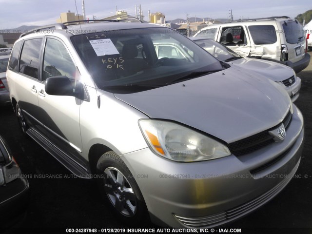 5TDZA23C74S137610 - 2004 TOYOTA SIENNA CE/LE SILVER photo 1